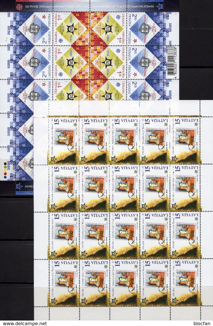EUROPA Ukraina 766/7 10-KB,Lettland 652/9A/C,4x ER,VB+20-KB 654 ** 61€ S/s Blocs Waps M/s Sheetlet Bf 50 Years CEPT - Collections
