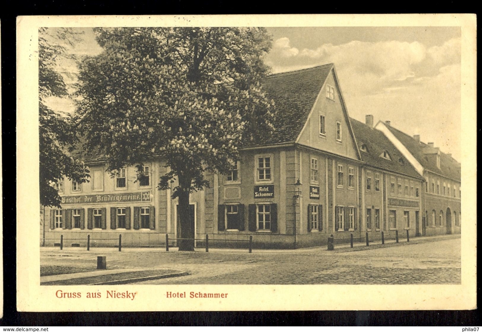 Gruss Aus Niesky - Hotel Schammer / Postcard Circulated, 2 Scans - Niesky