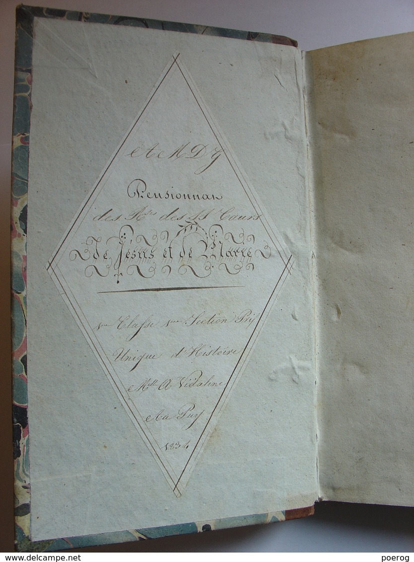 SCELTA DI LETTERE FAMILIARI - PESARO 1829 - PRIX D'EXCELLENCE Mlle VIDALENC AU PUY EN VELAY 1834 - Livres Anciens