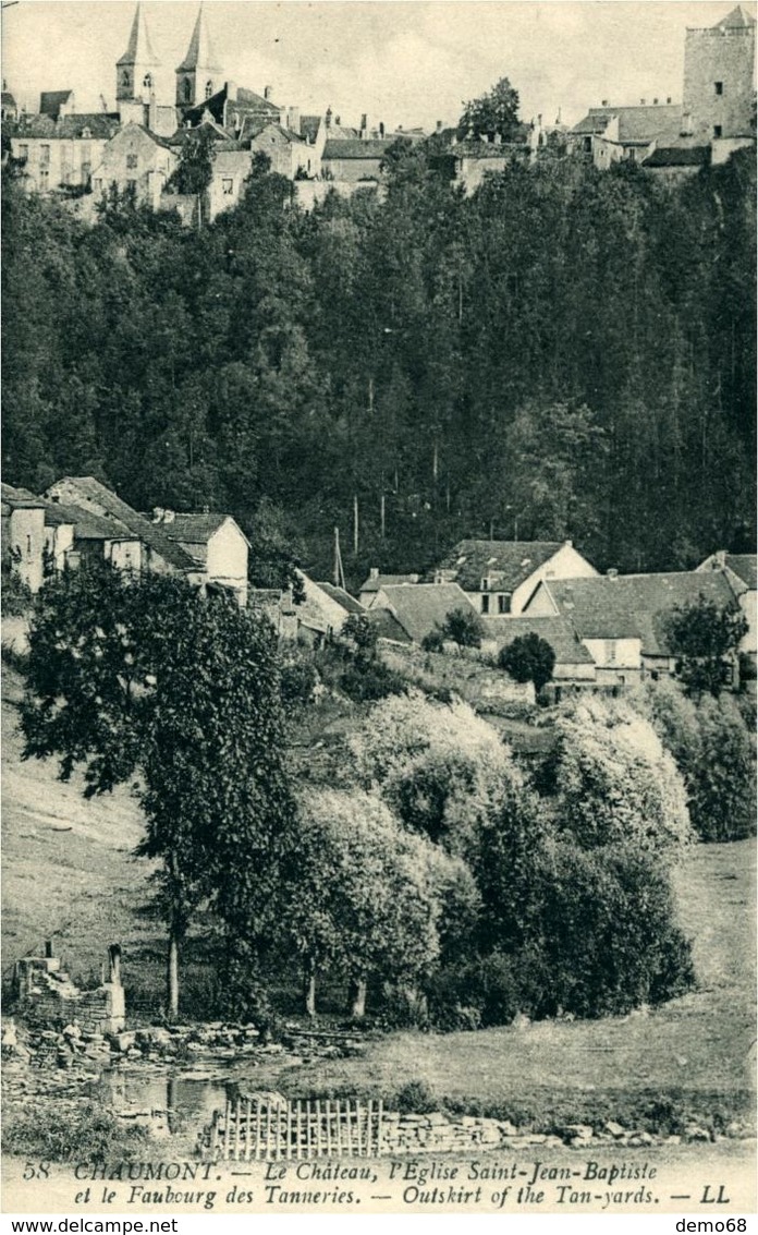 CHAUMONT Lot De 2 Cartes Le Château,l'église Et Le Faubourg Des Tanneries - Chaumont