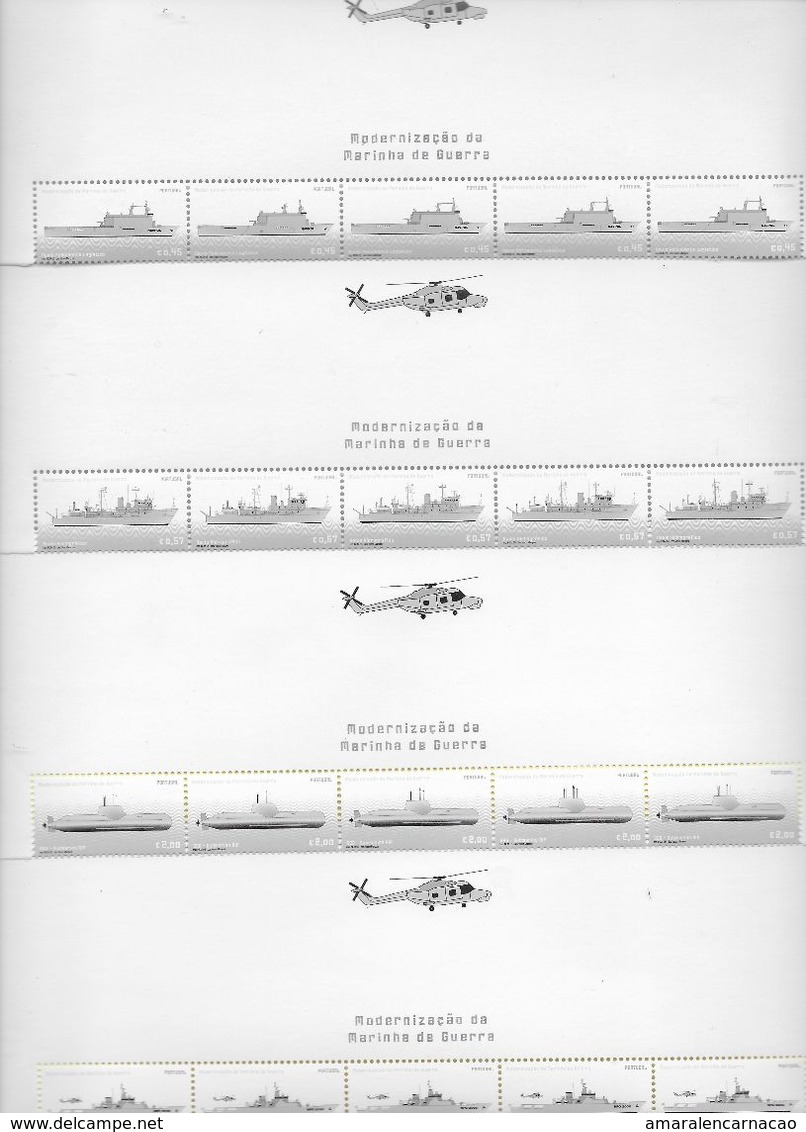 TIMBRES -STAMPS - PORTUGAL - 2005- MODERNISATION DE LA MARINE DE GUERRE - 5 SÉRIES TIMBRES NEUFS BORD FEUILE -TRÈS RARE - Neufs