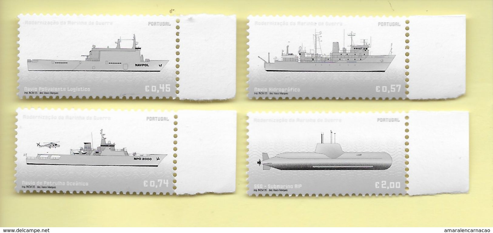 TIMBRES -STAMPS - PORTUGAL - 2005 - MODERNISATION DE LA MARINE DE GUERRE PORTUGAISE - SÉRIE TIMBRES NEUFS - Neufs