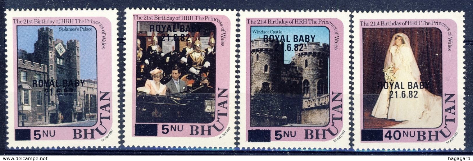 +B1401. Bhutan 1985. Prince William. Michel 914-17. MNH(**) - Bhoutan