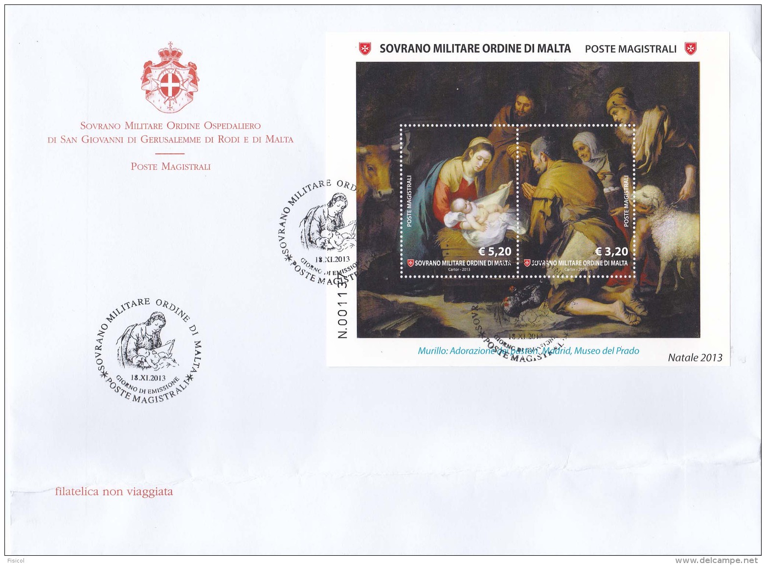 2013 - SMOM -  Natale   - FDC - Malta (la Orden De)