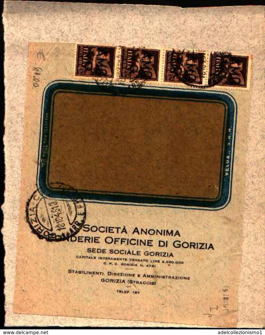 87360) Frontespizio Con 4xc..imperiale Aerea Con Soprastampa A.m.g.v.g  Il 18/10/1945 - Marcofilía