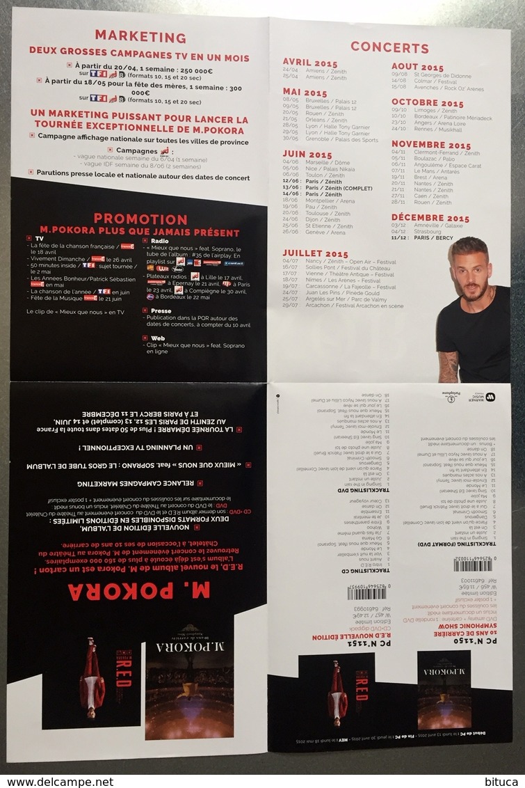 PLAN MEDIA BON DE PRECO AFFICHE PLIEE FORMAT 60X40 M POKORA SYMPHONIE SHOW TRES BON ETAT RARE - Manifesti & Poster