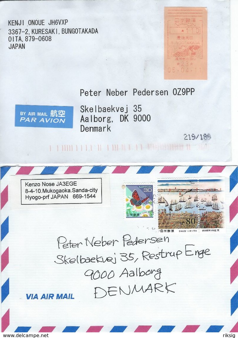 Japan - Airmail. 2 Covers Sent To Denmark.  H-845 - Poste Aérienne