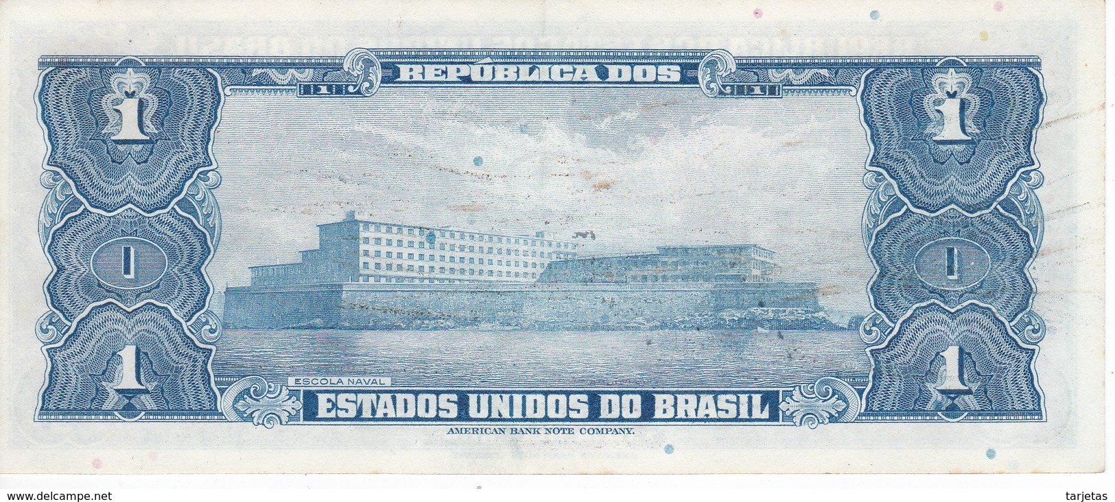 BILLETE DE BRASIL DE 1 CRUZEIRO DEL AÑO 1944 CON FIRMA EN CALIDAD EBC (XF) (BANK NOTE) - Brasil