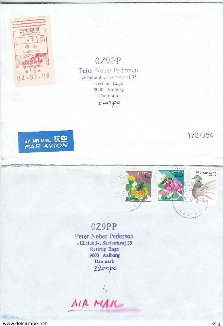 Japan - Airmail. 2 Covers Sent To Denmark.  H-1325 - Poste Aérienne