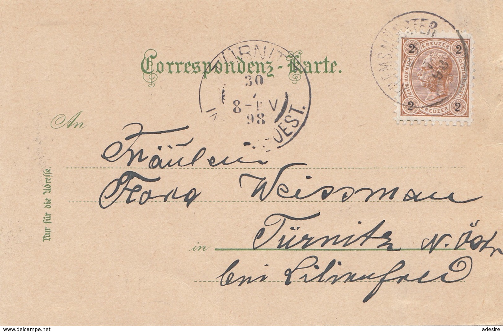 * Litho Gruss Aus KREMSMÜNSTER (OÖ) - Mehrbilder Schmucklitho, Gel.1898 V. Kremsmünster > Türnitz, Gute Erhaltung - Kremsmünster