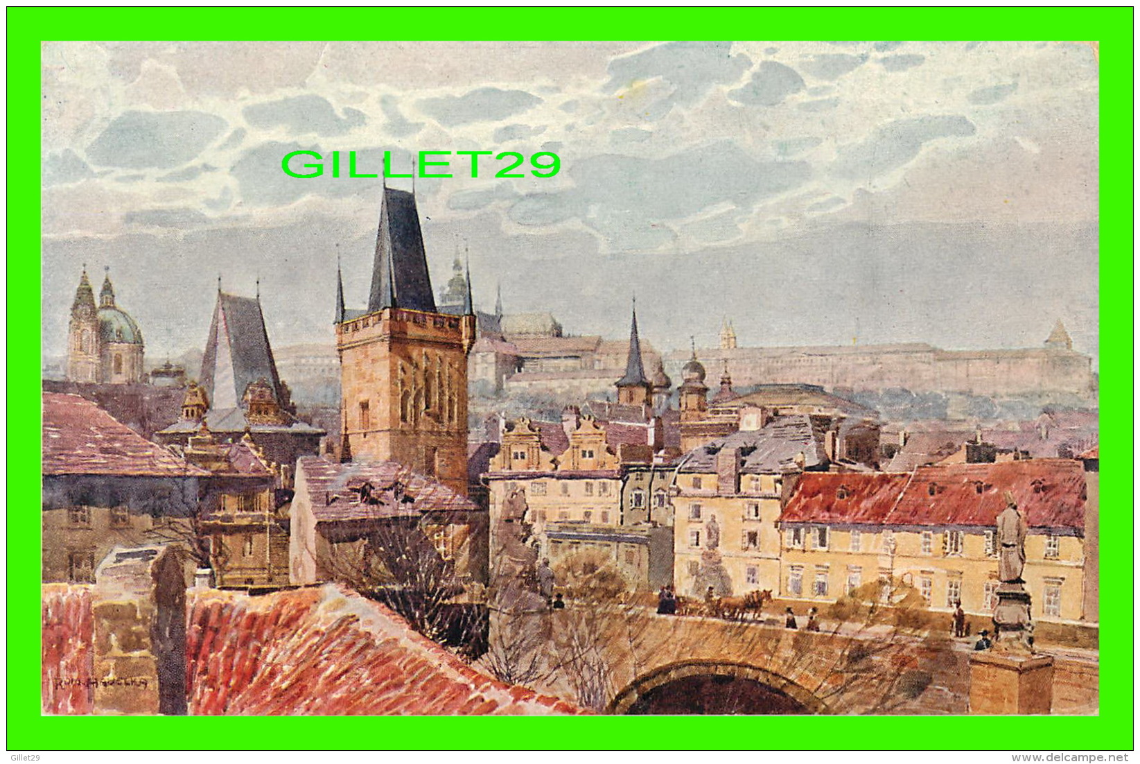 PRAQUE, TCHÉQUIE - LES TOITS DE MALA STRANA - MALO TRANSKÉ STRECHY - ÉDIT. F. J. JEDLICKA - WRITTEN IN 1921 - - Tchéquie