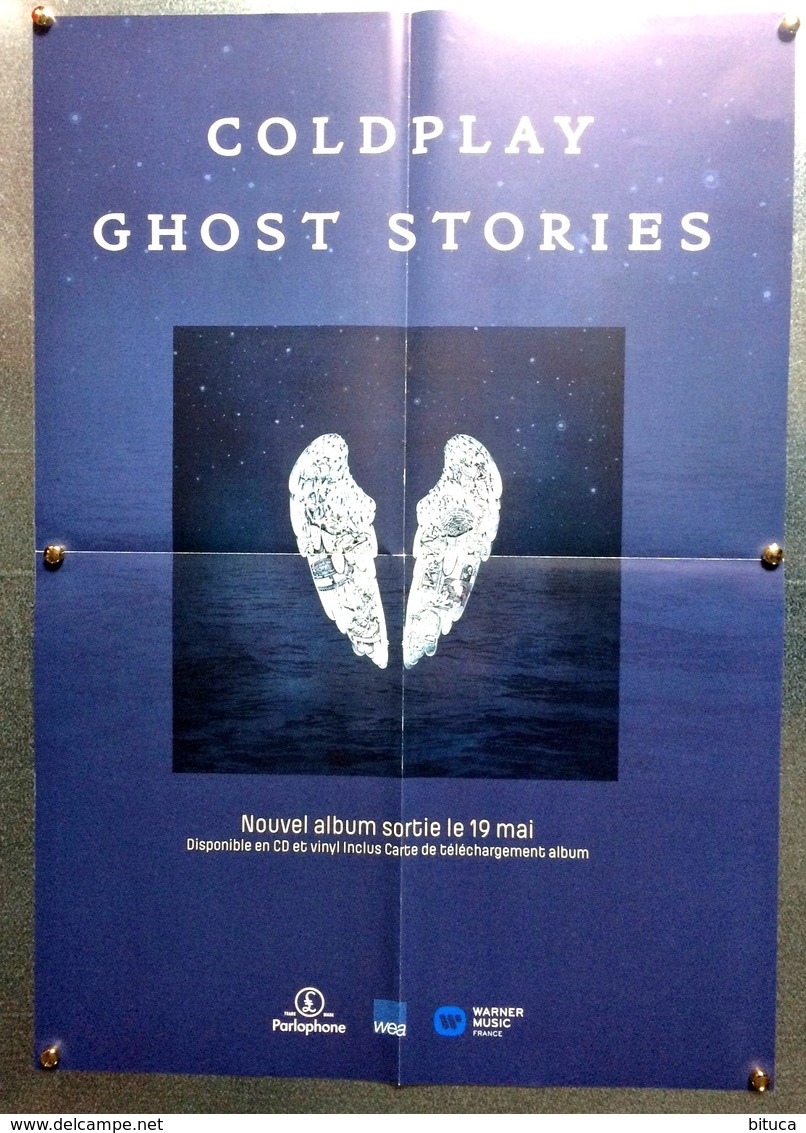 PLAN MEDIA BON DE PRECO AFFICHE PLIEE FORMAT 60X40 COLDPLAY GHOST STORIES TRES BON ETAT RARE - Manifesti & Poster