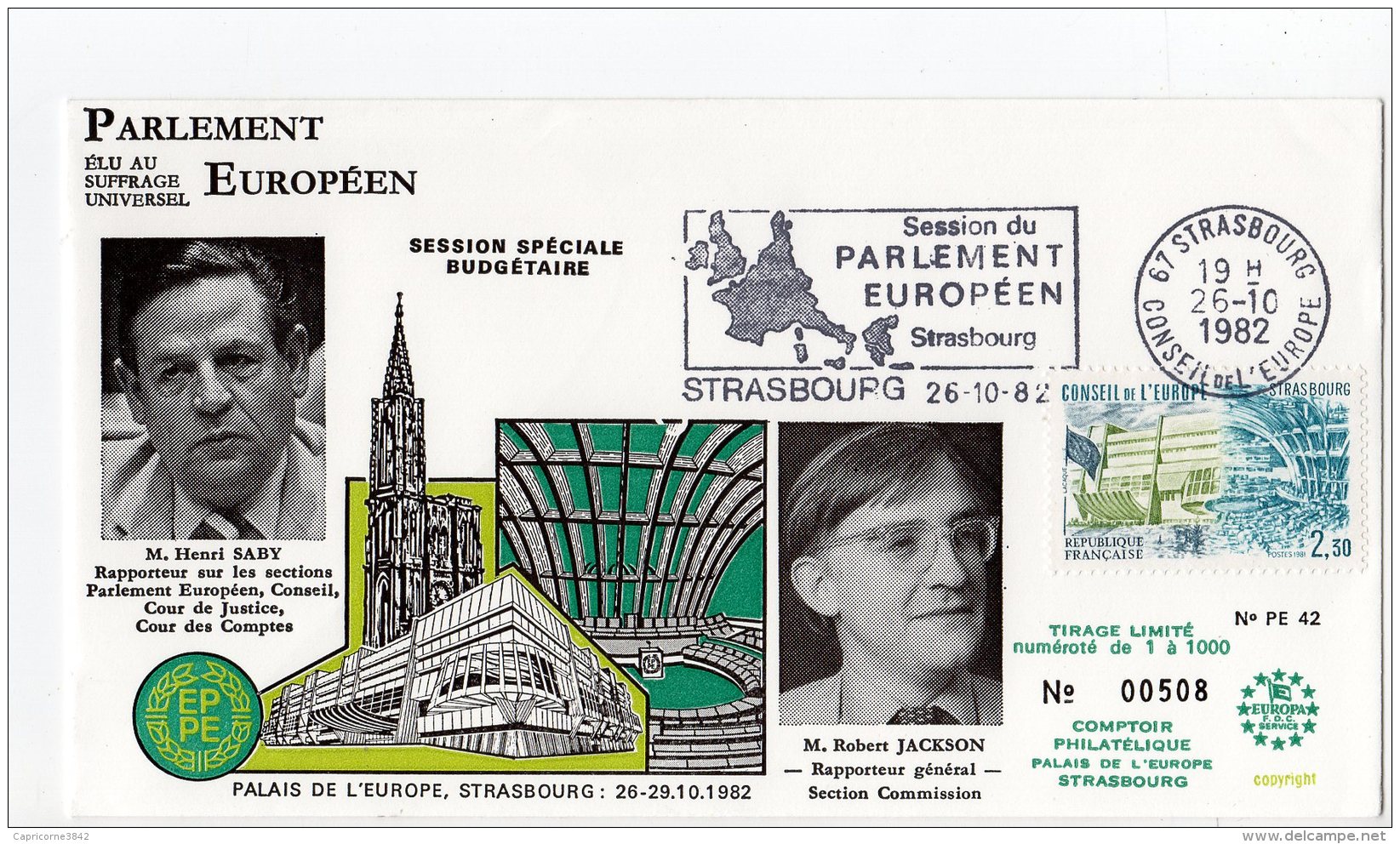 1982 - Strasbourg - Conseil De L'Europe - Session Spéciale Budgétaire: Mrs JACKSON Et  SABY Rapporteurs De Commissions - EU-Organe
