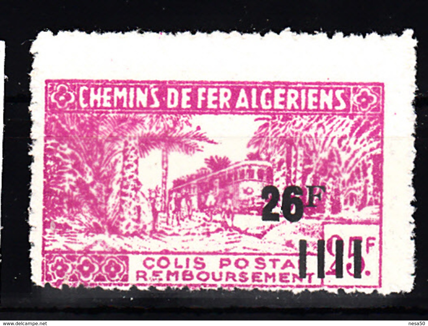 Trein, Train, Locomotieve, Railway, Eisenbahn:  Algerije 1944 CP 187 - Treni