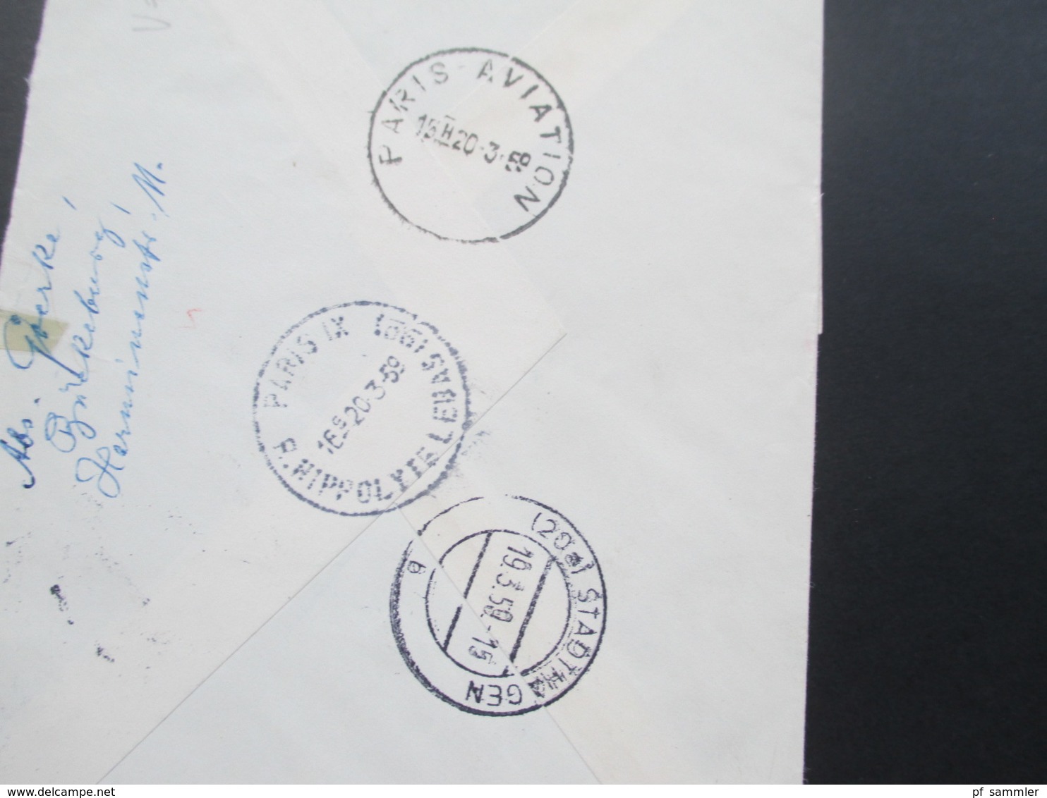 BRD 1959 Interessante MiF Mit Zusammendrucken / Zierfeld Und Heuss I + Wohlfahrt. Expres Brief Nach Paris - Briefe U. Dokumente