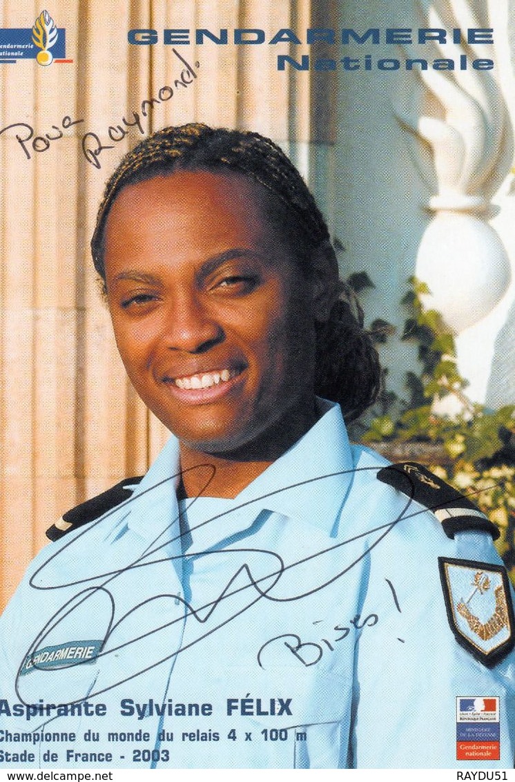 Gendarmerie -  Sylviane FELIX - Championne Du Monde Relais 4x100m 2003- Aspirante Gendarmerie - Sportifs