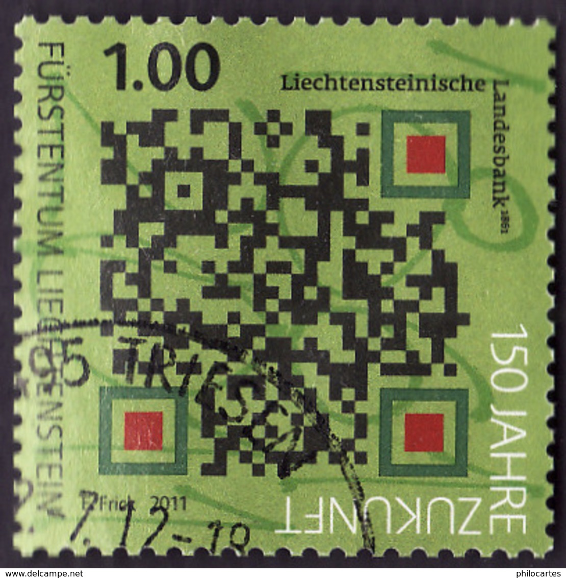 LIECHTENSTEIN  2011  - YT 1521 -  Flash Code  - Oblitéré - Used Stamps