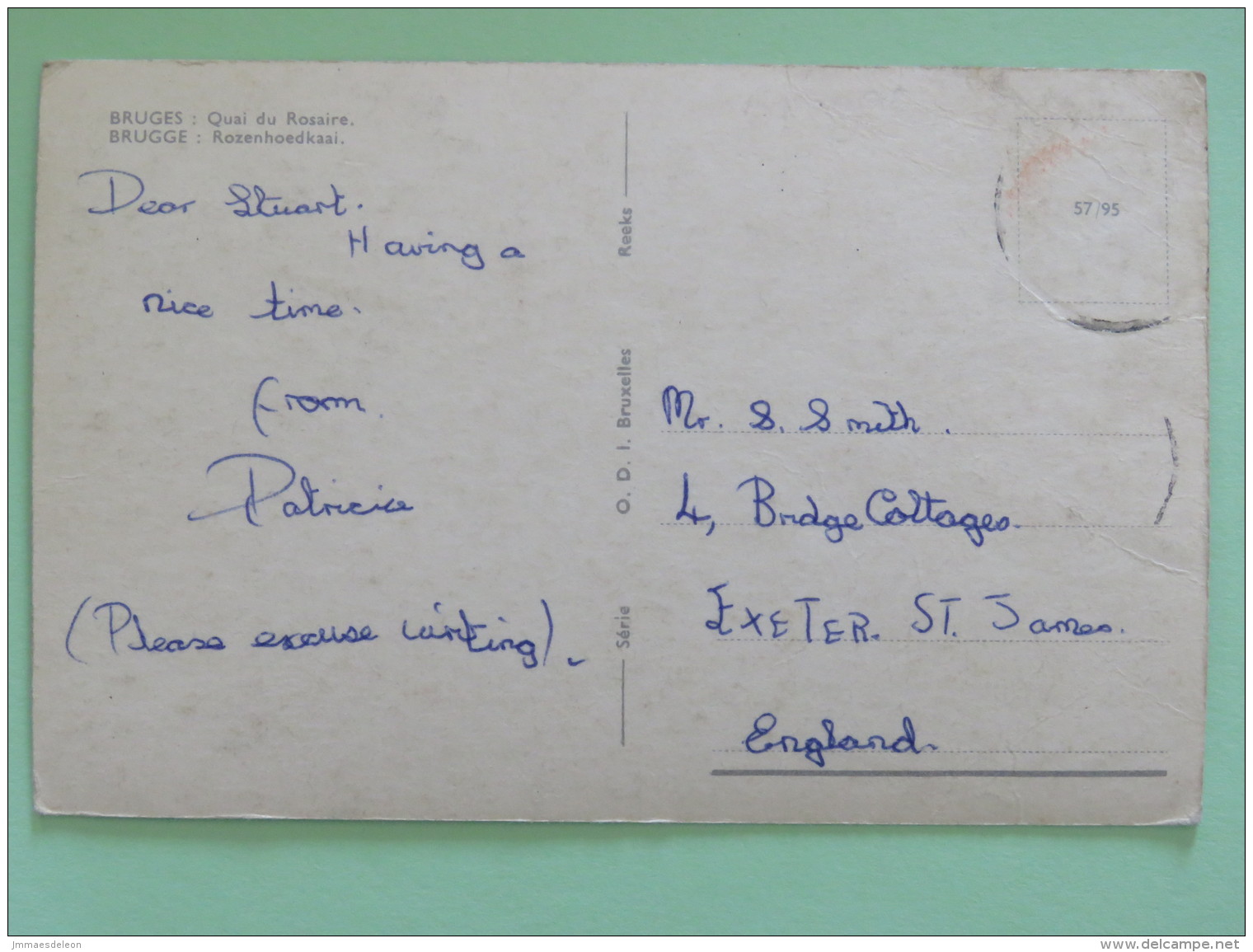 Belgium Around 1920 Postcard ""Bruges - Quai Du Rosaire"" - Briefe U. Dokumente