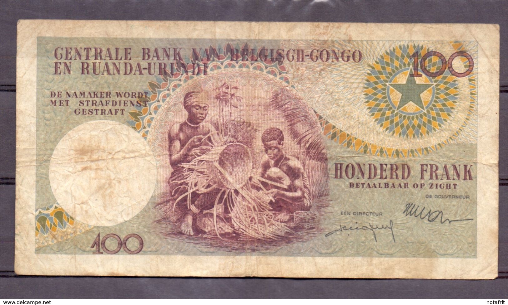 Belgian Congo Kongo 100 Fr 1957  Ruanda-urundi - Altri – Africa