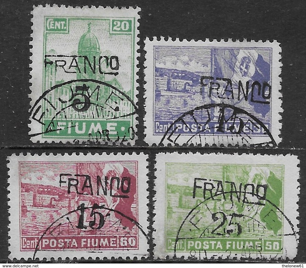 Italia Italy 1919 Fiume Allegorie E Posta Fiume Soprastampati Franco 4val Sa N.75,78,80,82 US - Fiume