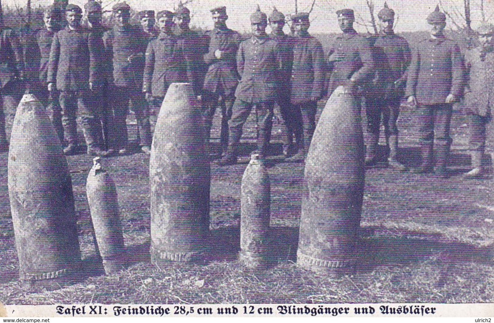 AK Feindliche 28,5 Cm Und 12 Cm Blindgänger Und Ausbläser - Feldpostkarte - 1. WK (34053) - Weltkrieg 1914-18