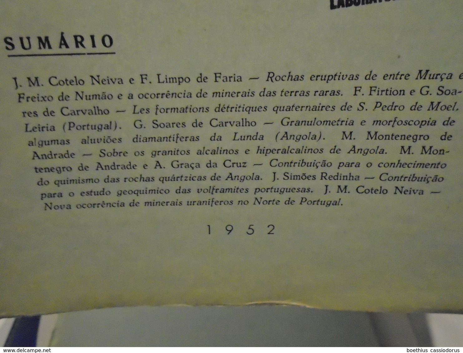 Museu E Laboratorio Mineralogico Geologico E Centro De Estudos Geologicos Universidade COÏMBRA. MEMORIAS NOTICIAS N° 32 - Culture