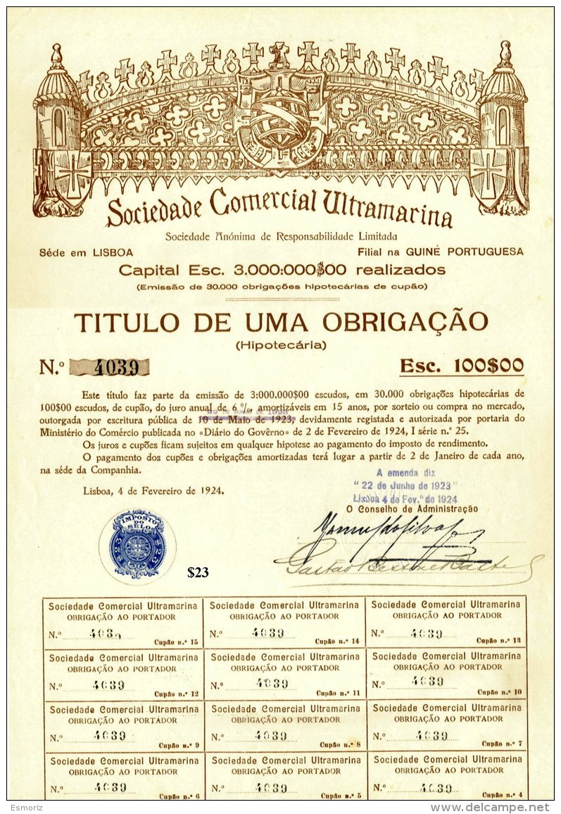 PORTUGAL, Acções &amp; Obrigações, F/VF - Neufs