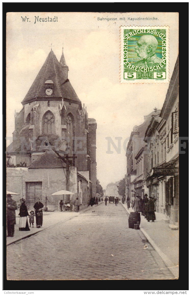 Wr. Neustadt Hahngasse Kapuzinerkirche  Österreichisch-Ungarische  Cancel AK Ca1900 POSTCARD CPA (W4_4192) - Wiener Neustadt