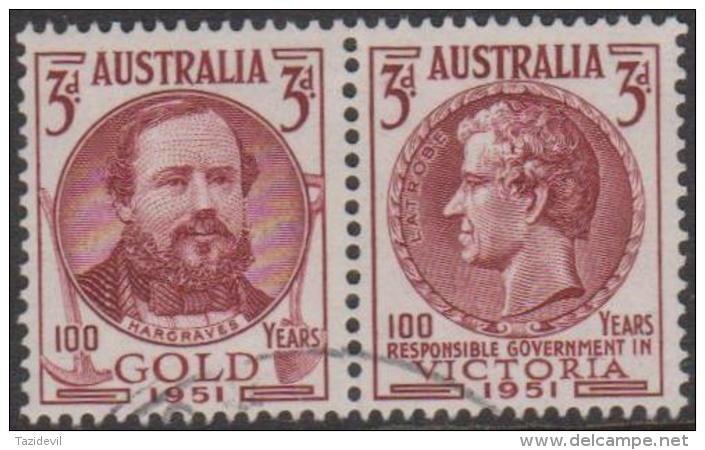 AUSTRALIA - USED 1951 3d Discovery Of Gold, Se-tenant Pair - Used Stamps