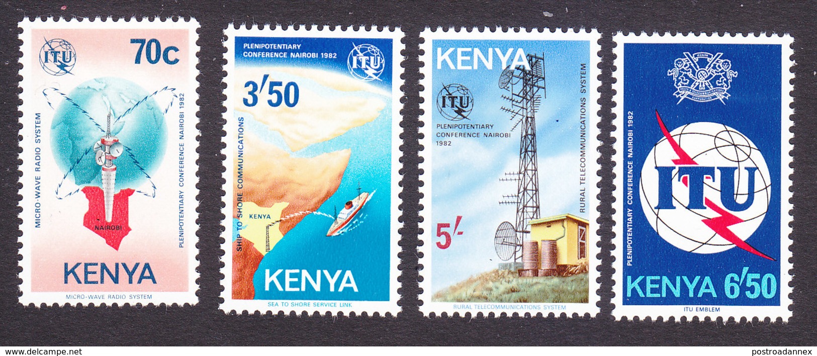 Kenya, Scott #234-237, Mint Hinged, ITU Conference, Issued 1982 - Kenya (1963-...)