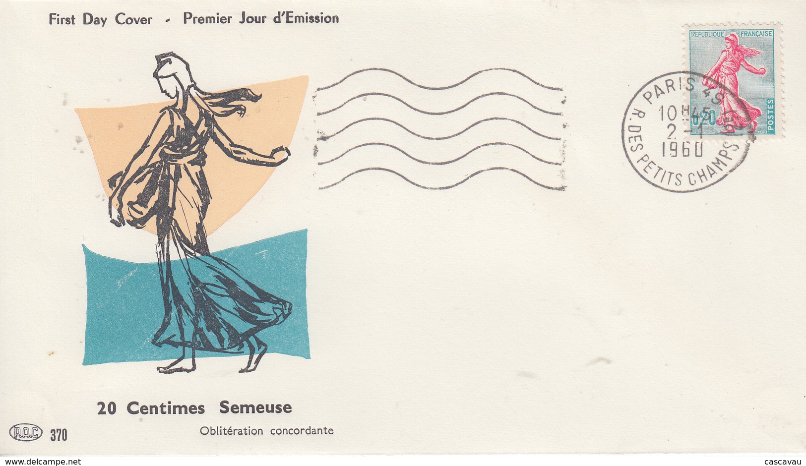 Enveloppe   FDC  Flamme   Du   1er   Jour    FRANCE   0,20   SEMEUSE   1960 - 1960-1969