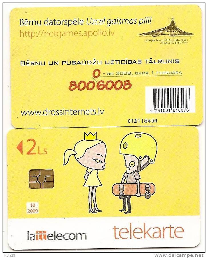 Latvia - 2008 Skateboard - Chip Phonecard - Used - Lettonie