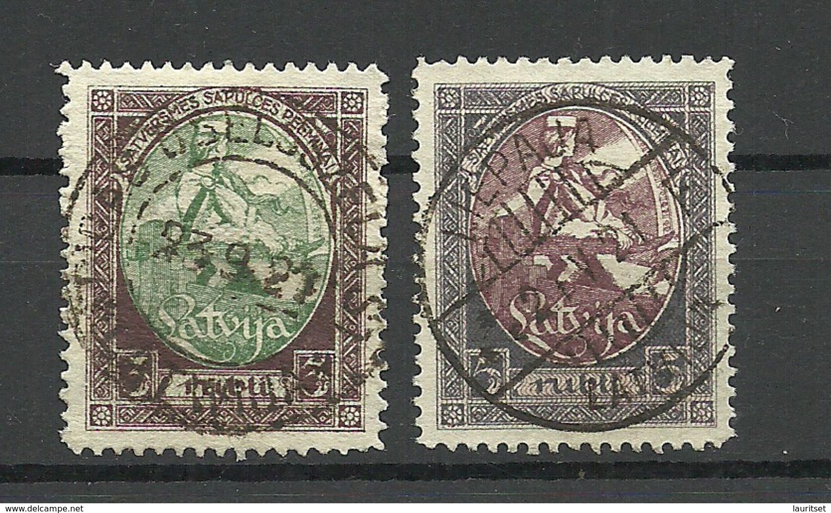 LATVIA Lettland 1920 Michel 44 - 45 O Gut Gestempelt - Latvia