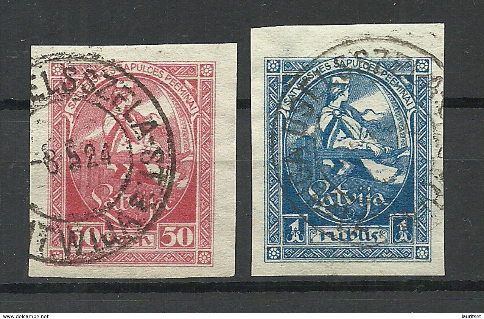 LATVIA Lettland 1920 Michel 42 - 43 B O Gut Gestempelt - Lettland