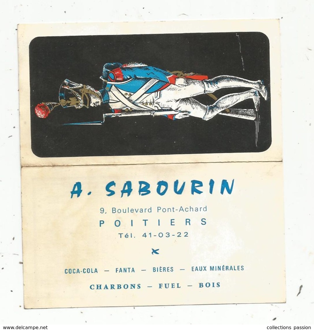 Calendrier , Petit Format , 12 X 6.5 , A. SABOURIN ,Poitiers , Vienne , Militaire, Militaria, 3 Scans - Kleinformat : 1961-70