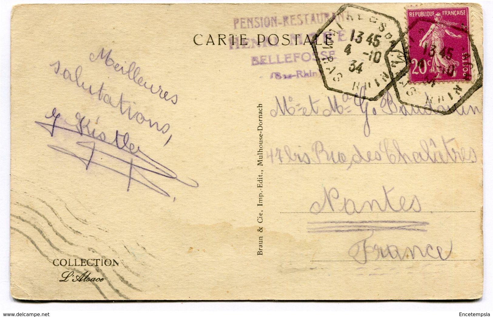 CPA - Carte Postale - France - Champ Du Feu - Le Belvédère - 1934 (CP1794) - Other & Unclassified