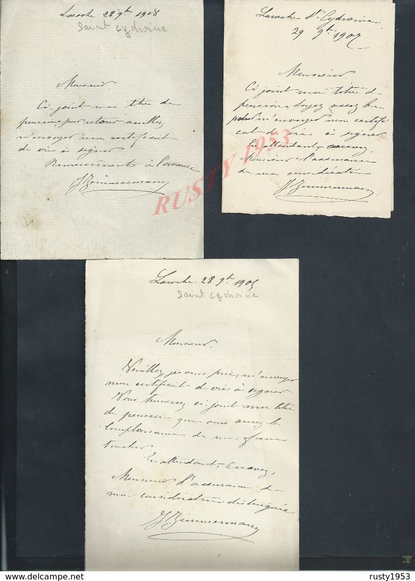 5 LETTRES DE 1901ECRITE DE LAROCHE SAINT CYDROINE : - Manuscripts