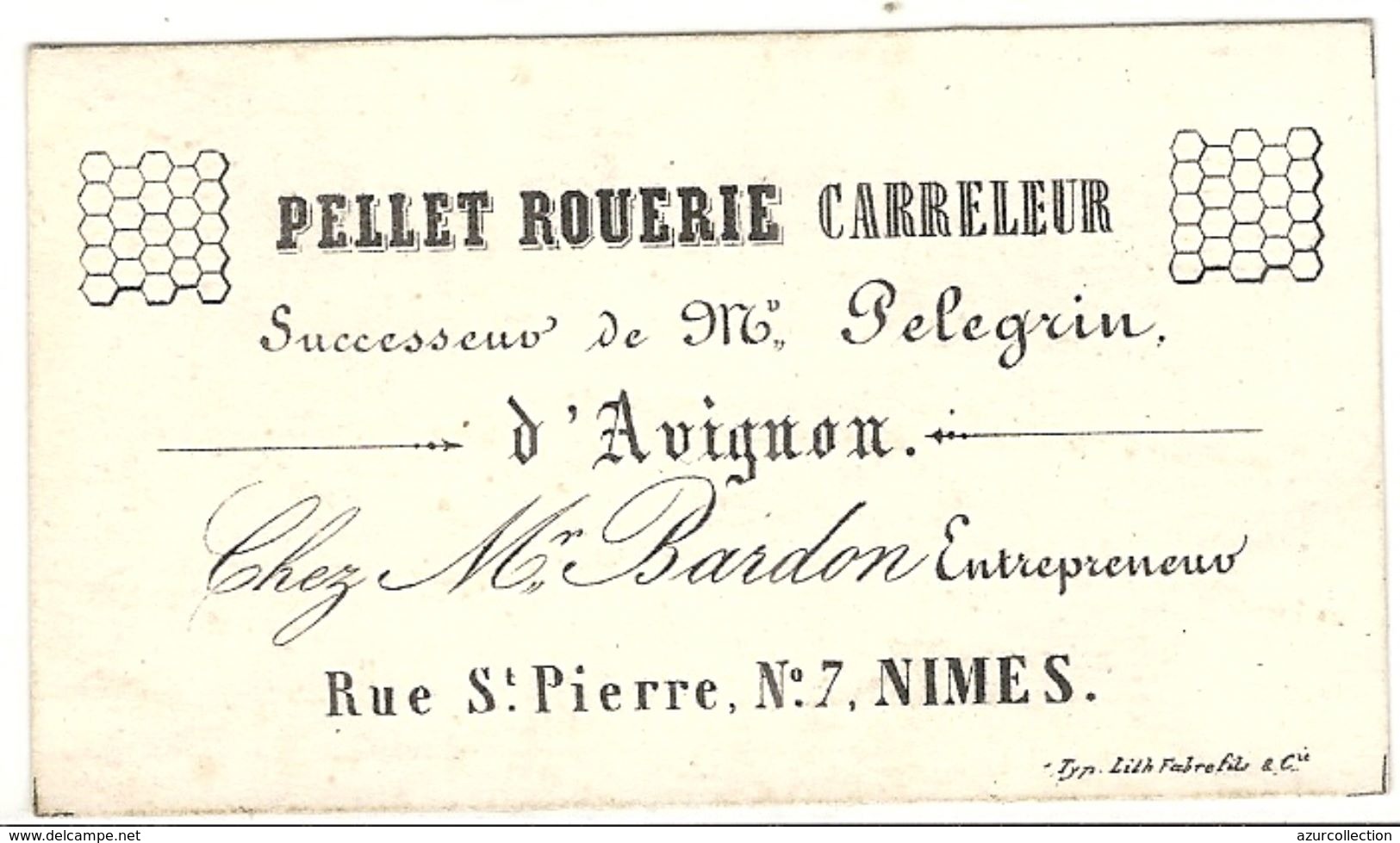 CARTE PORCELAINE . CARRELIER . AVIGNON - Publicités