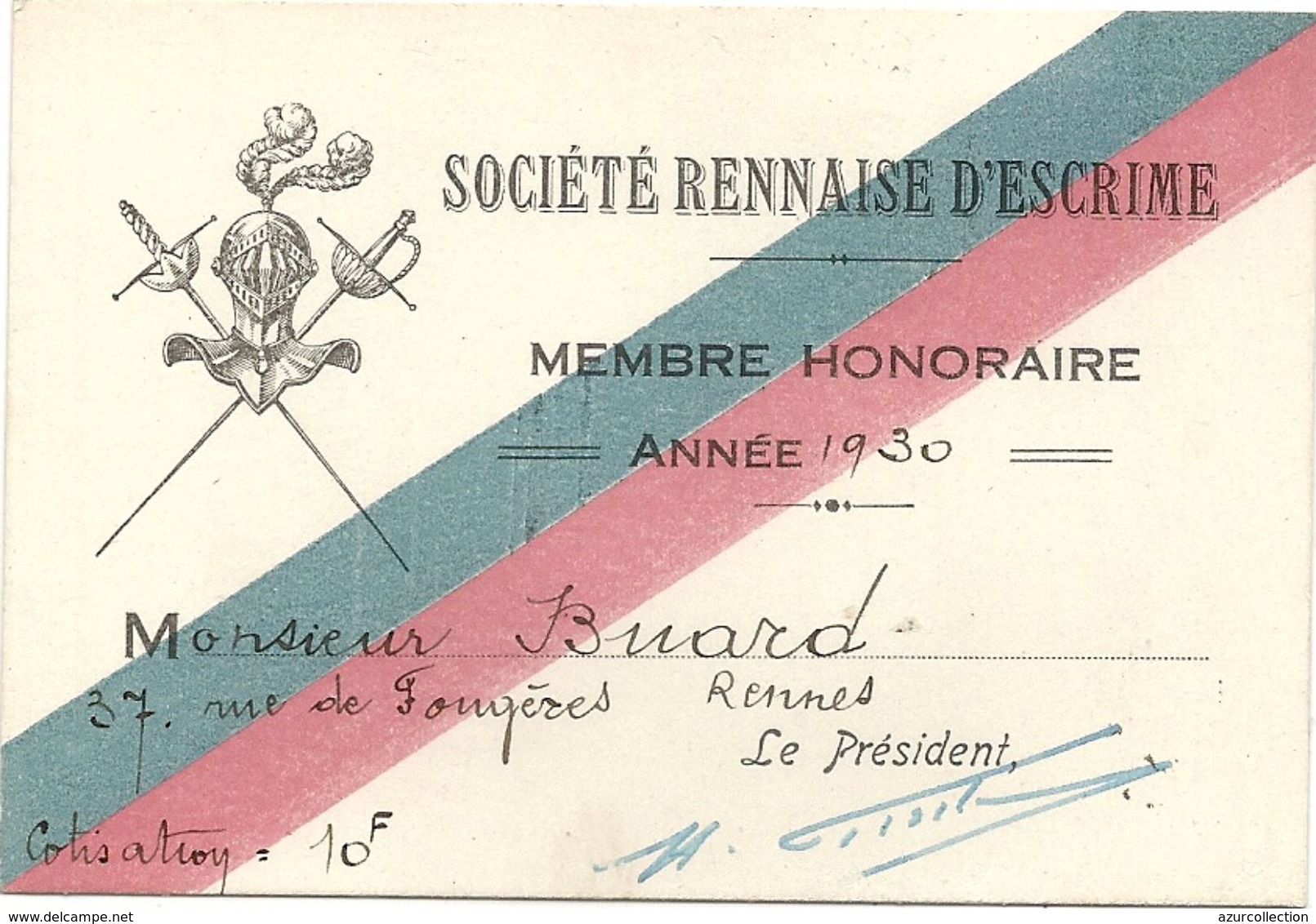 SOCIETE RENNAISE DESCRIME . 1930 - Fencing