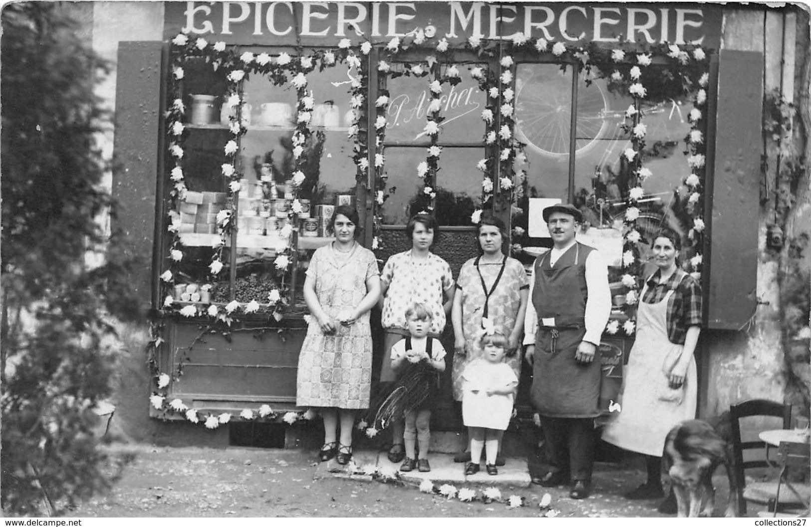 02-CHAUNY-CARTE PHOTO- EPICERIE- MERCERIE - Chauny