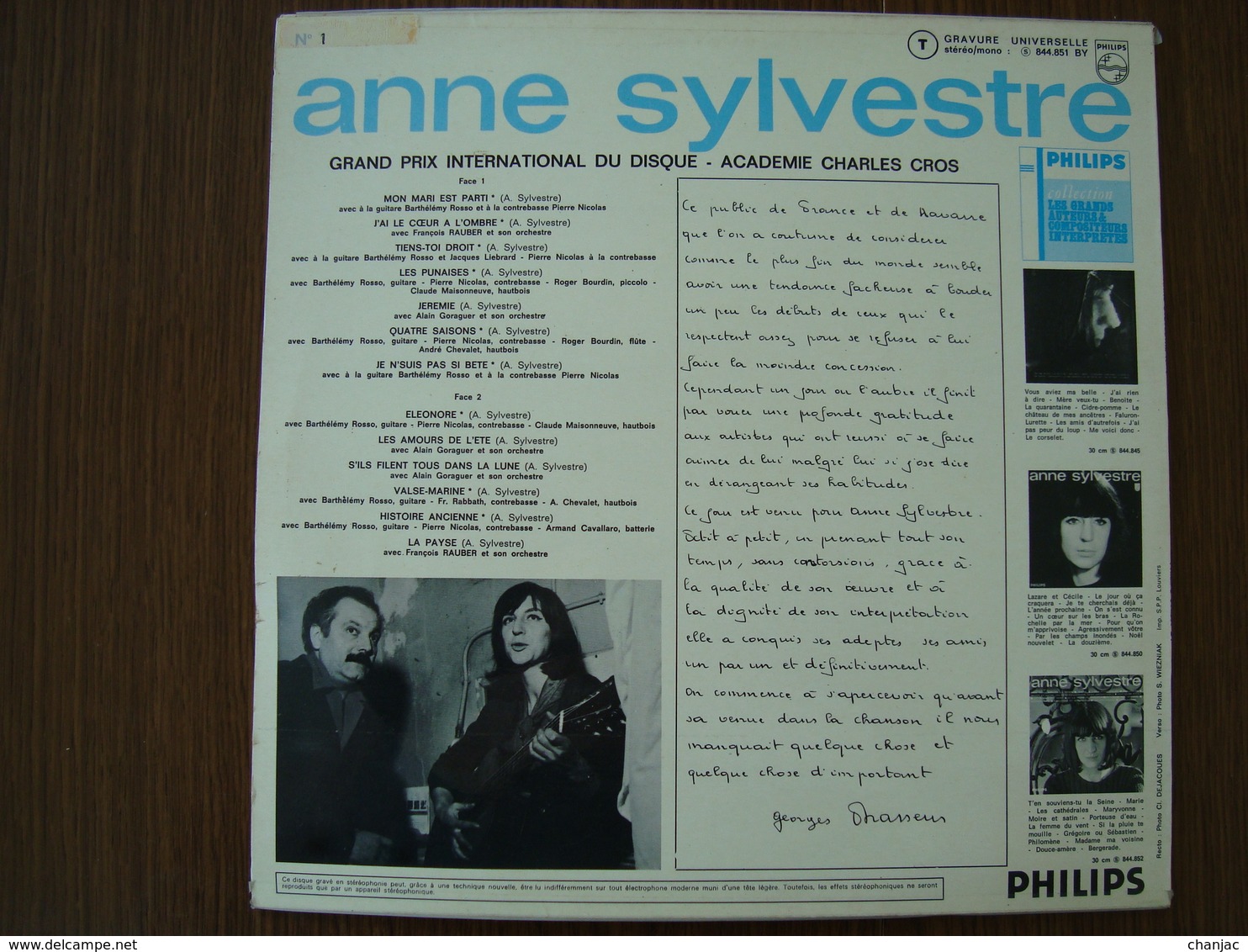 33 Tours: ANNE SYLVESTRE - MON MARI EST PARTI + 12 - Philips 844.851 BY (1961) - Autres - Musique Française