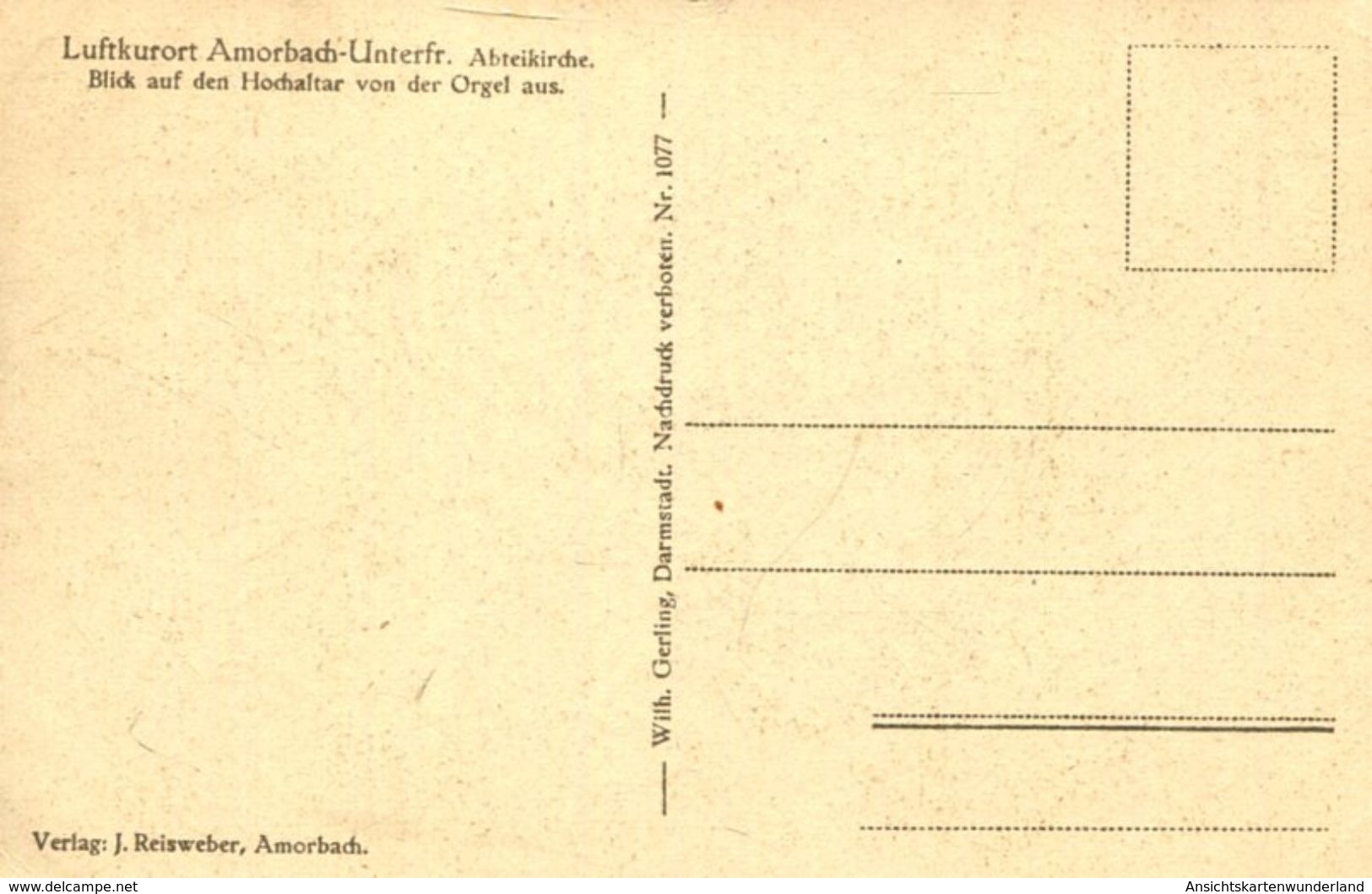 003508 Luftkurort Amorbach - Abteikirche. Blick Auf Den Hochaltar Von Der Orgel Aus - Amorbach