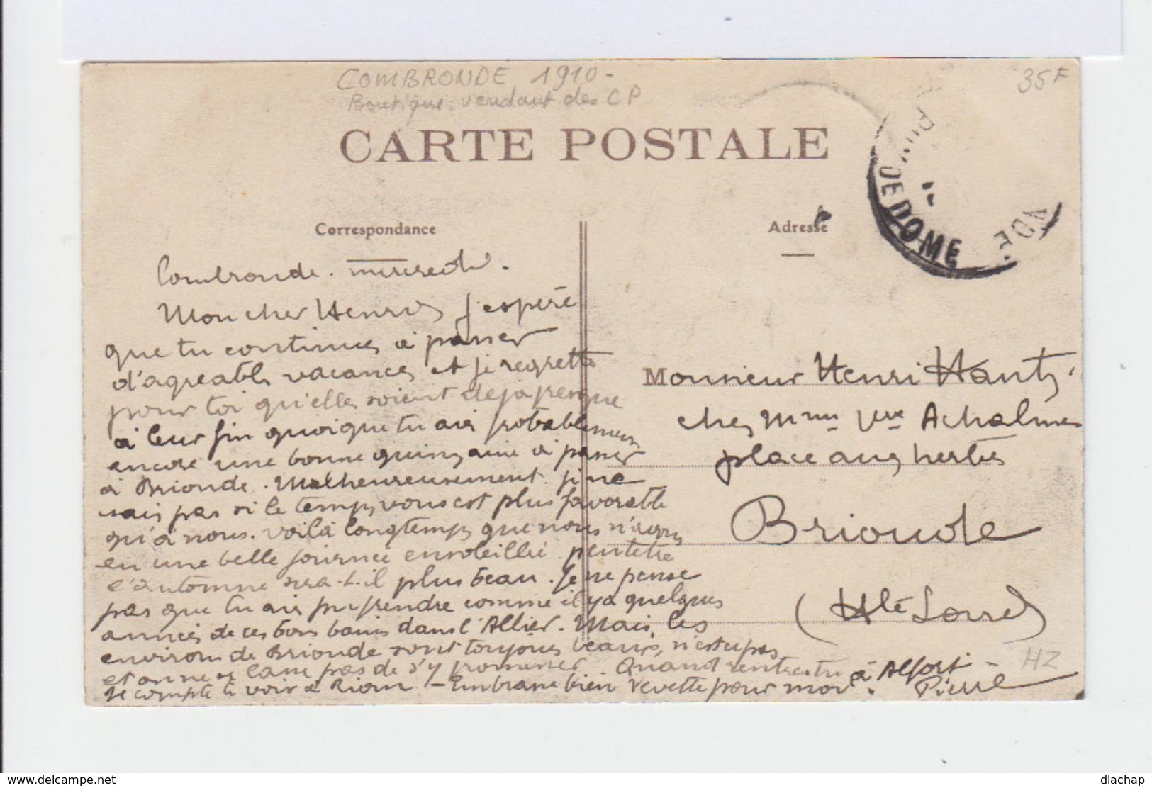 Combronde. Auvergne. Grande Rue. Magasin De Cartes Postales, Enfants. (2658) - Combronde