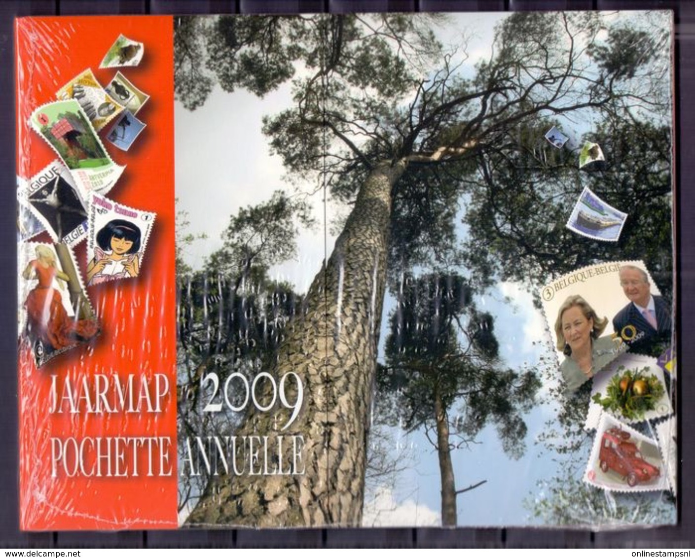 Belgium Complete Yearbook 2009, Postfrisch/neuf Sans Charniere /MNH/** Cat Value OBP € 586 Face Value € 198 - Full Years