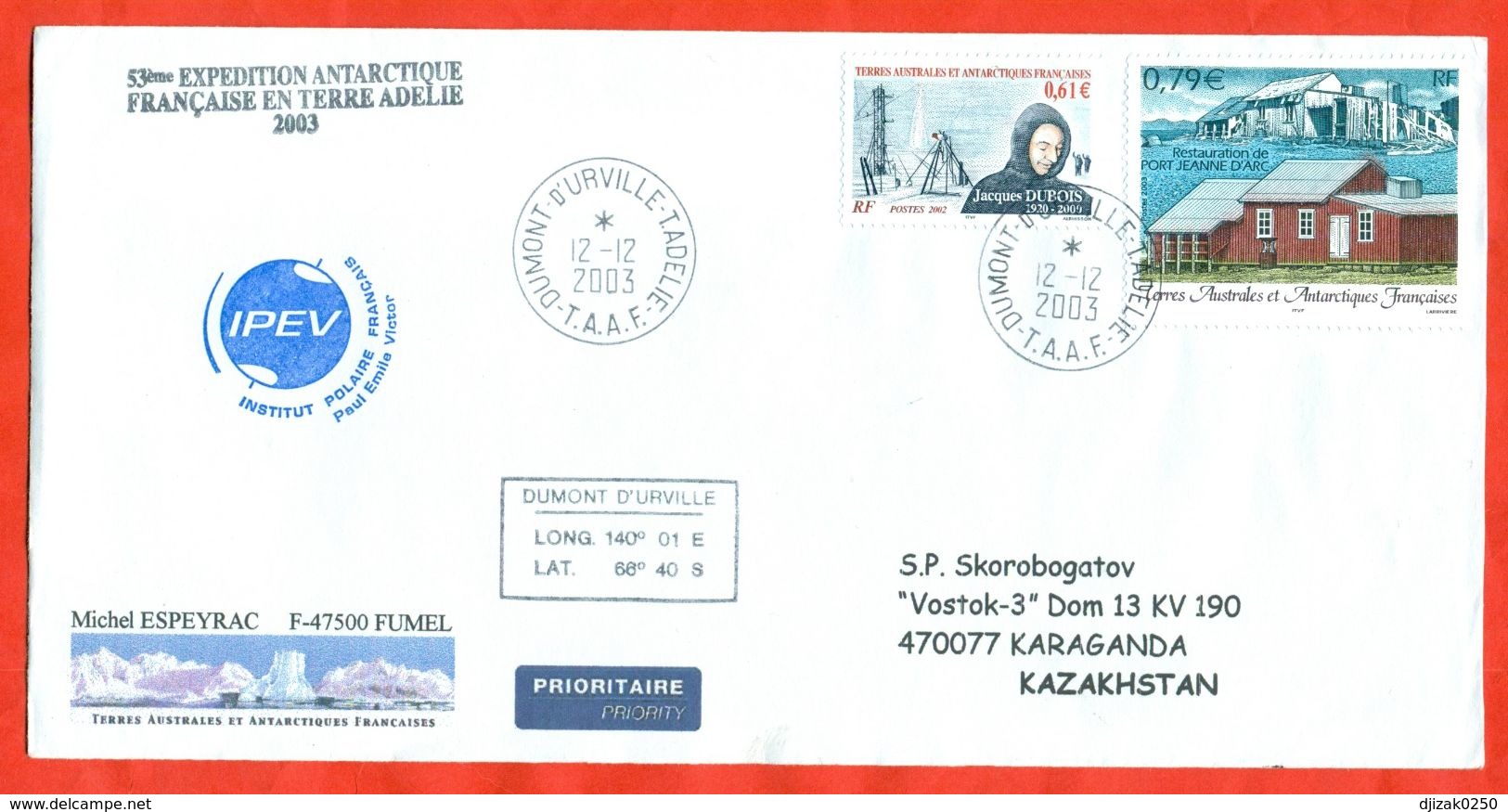 TAAF 2003. Study Of Antarctica. Envelopes Past The Mail. - Covers & Documents