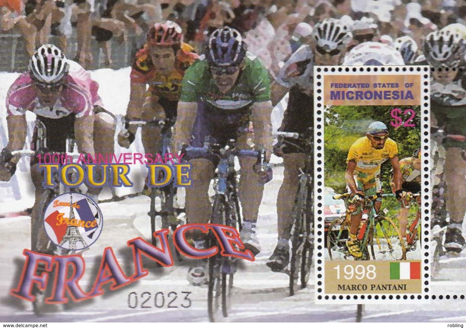 Micronesia .2003. Sport. Cycling.100  Jr.Tour De France. Michel. Bl.121  MNH.25538 - Altri & Non Classificati