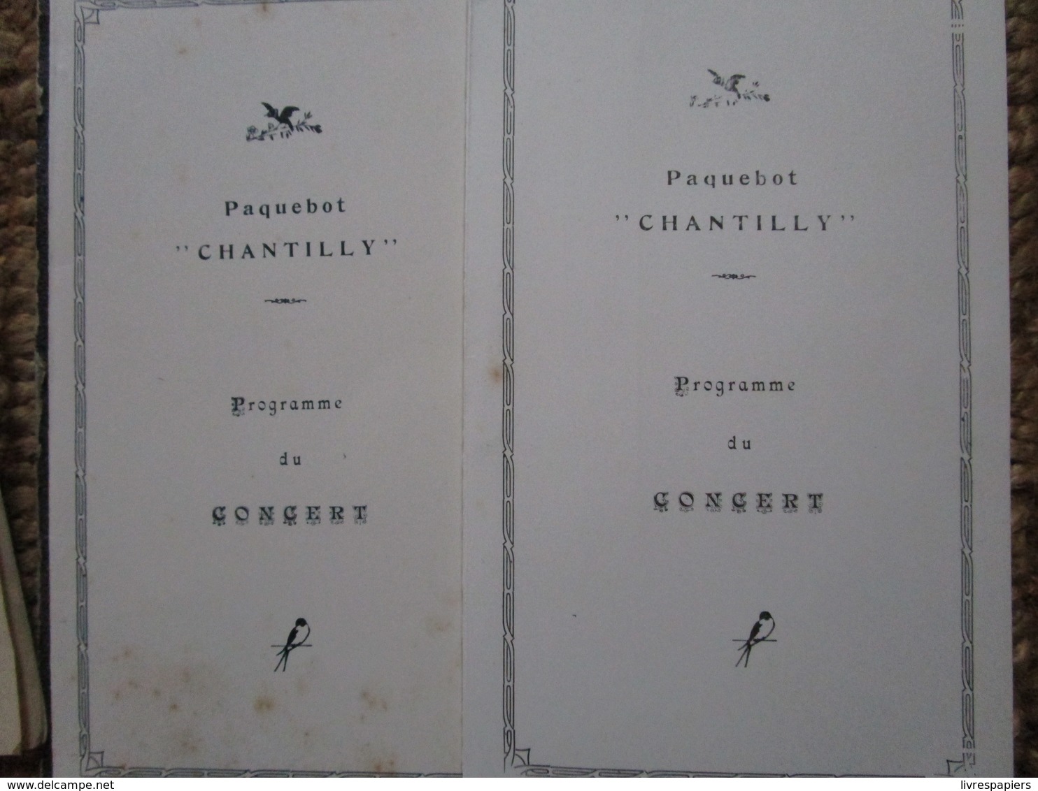 Messageries Maritimes  Liste Des Passagers Paquebot Chantilly 22 Juillet 1931 Ligne Indochine + 2 Programes Concert - Menus