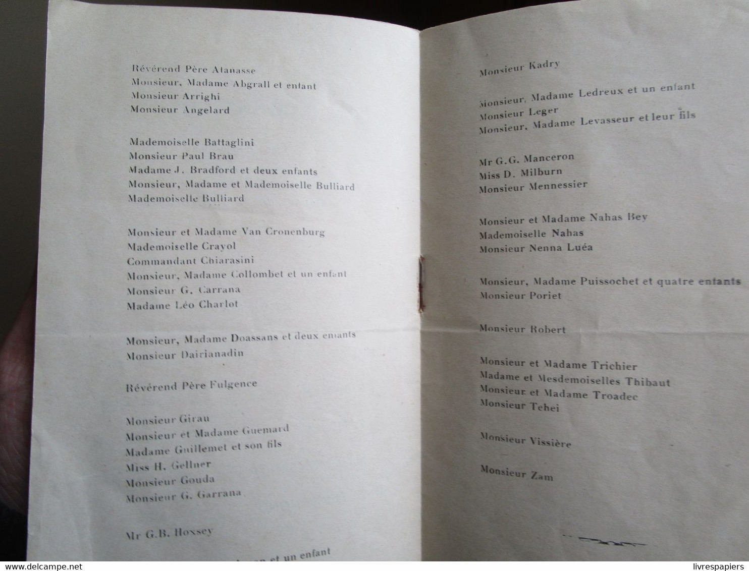 Messageries Maritimes  Liste Des Passagers Paquebot Chantilly 22 Juillet 1931 Ligne Indochine + 2 Programes Concert - Menus