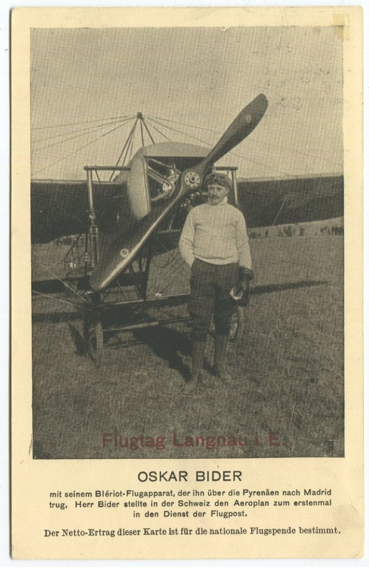 1778 - Pionierflug - Vorläufer LANGNAU Auf Offizieller Flugpostkarte Nach LUZERN - Premiers Vols