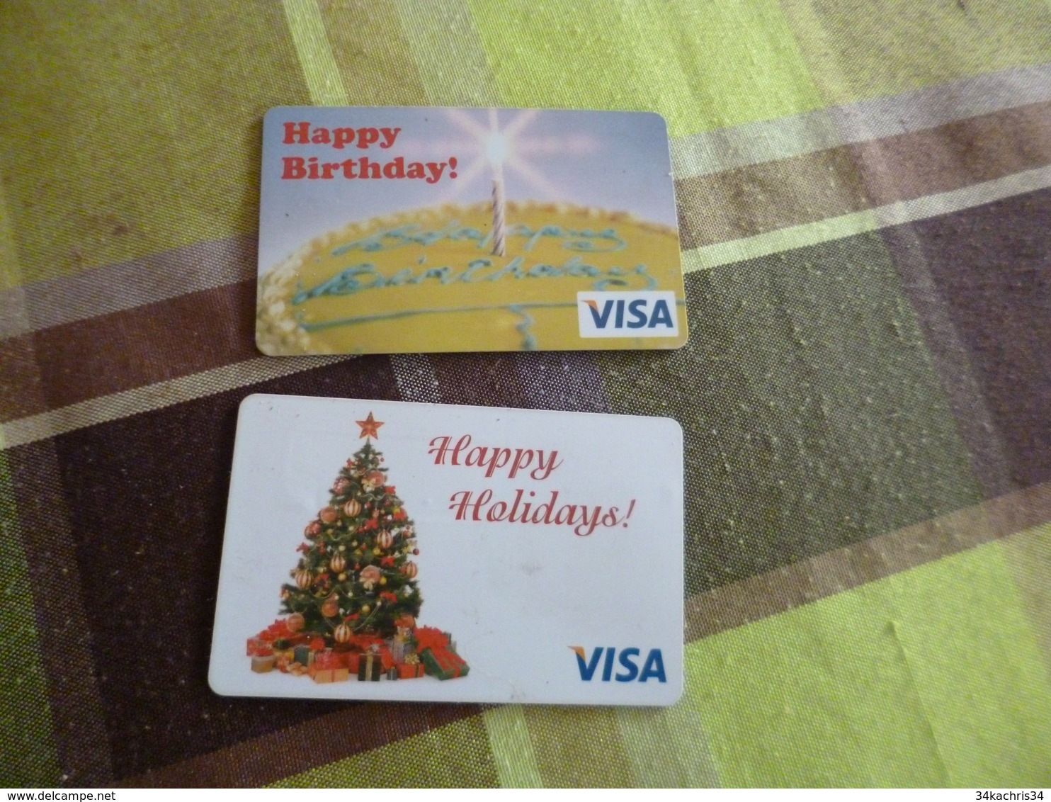 2 Cartes Visa Happy HollidaysBirthdays Incard Technologie - Andere & Zonder Classificatie